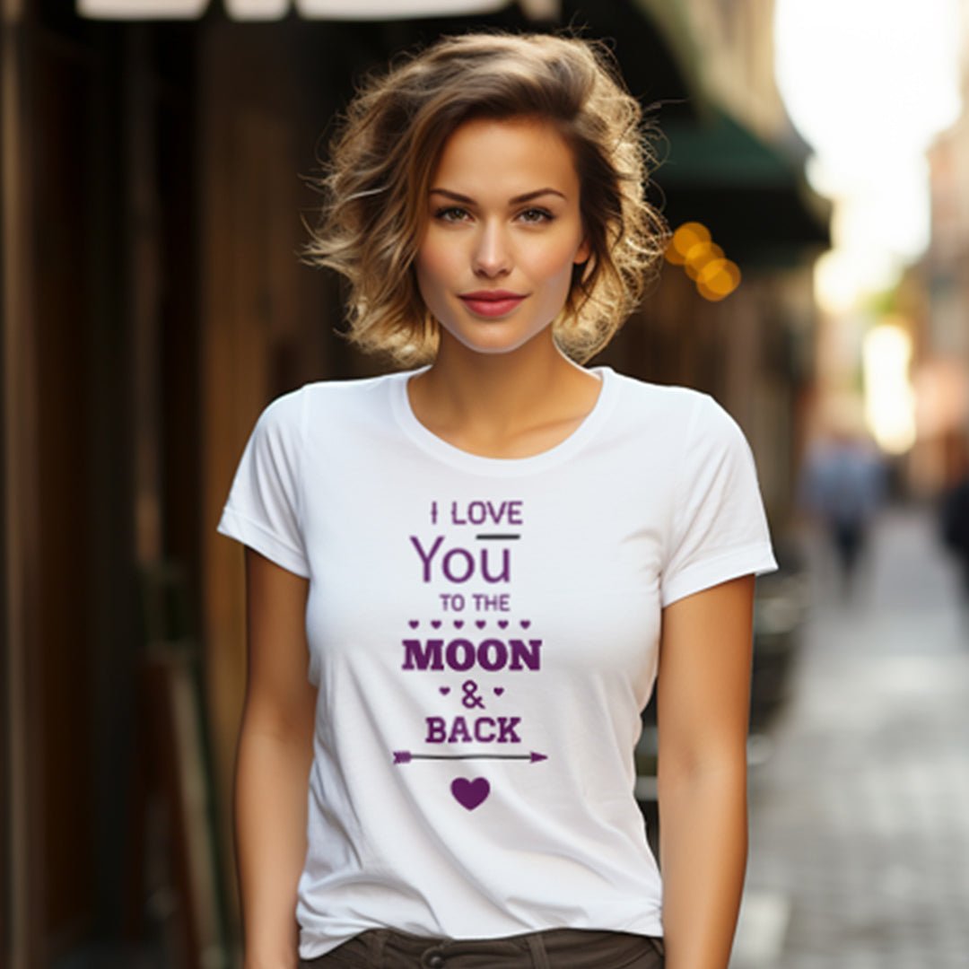 I love you to the moon and back T-Shirt für Damen - KatCain